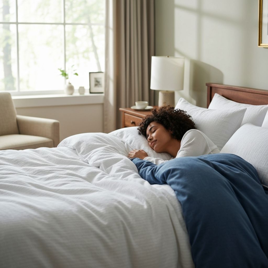 Kamar tidur yang nyaman mewakili tidur berkualitas